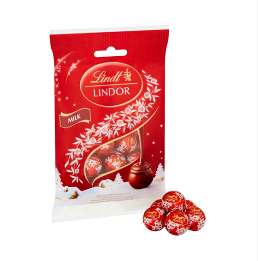 Lindt Lindor Christmas Milk Chocolate Mini Truffles Bag 80g