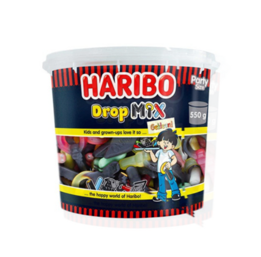 Haribo Liquorice Drop Mix Tub 550g