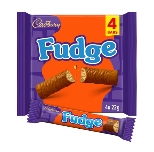 Cadbury Fudge Chocolate Bar 4 Pack Multipack (4 x 22g)