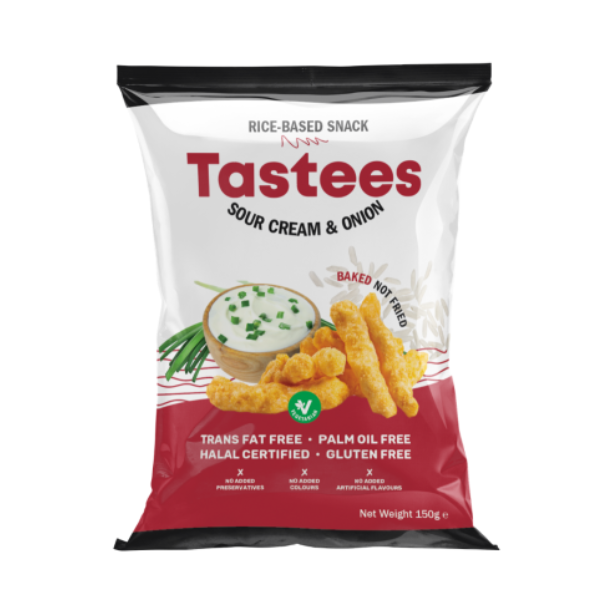 Tastee Sour Cream & Onion - Rice Based Snack 150g